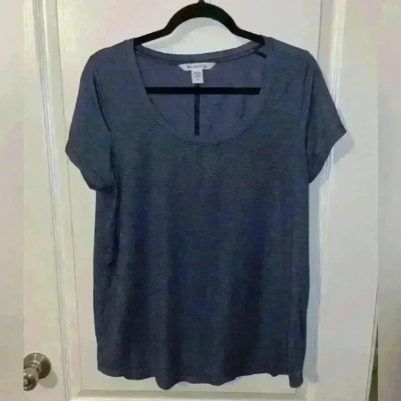 Athleta Womens Stratis Scoop Neck Tee T-Shirt in Dress Blue Heather Size medium - Picture 2 of 4
